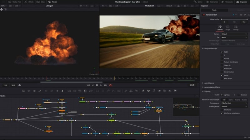 davinci resolve fusion page interface