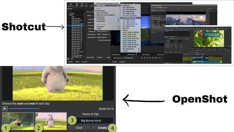shotcut vs openshot editing tools comparison