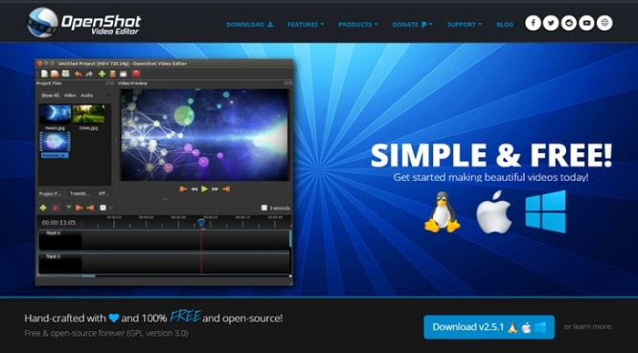 openshot бесплатное программное обеспечение для редактирования видео для Windows