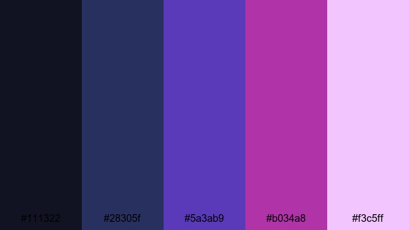 opera house luxe blue magenta color palette with hex codes