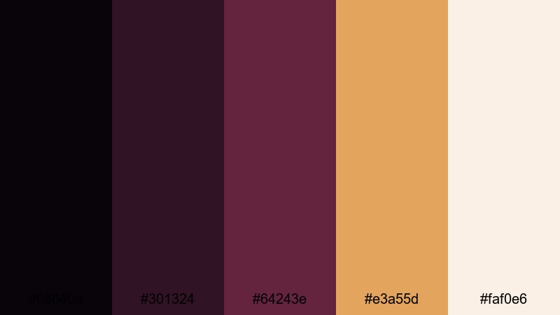 opulent wine studio black rose color palette with hex codes