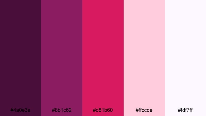 orchard plum romance dark magenta color palette with hex codes