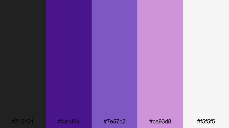 orchid noir credits violet color palette with hex codes