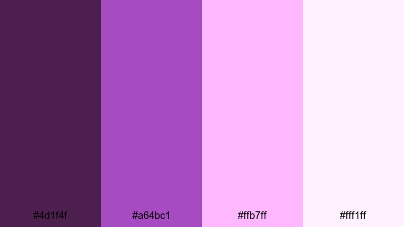 orchid studio glow purple plum color palette with hex codes