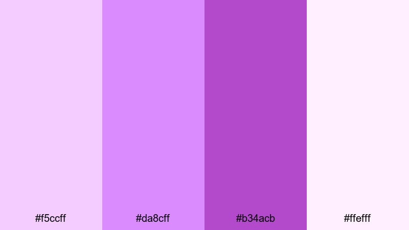 orchid whisper glow magenta color palette with hex codes