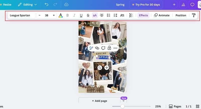 customize the text