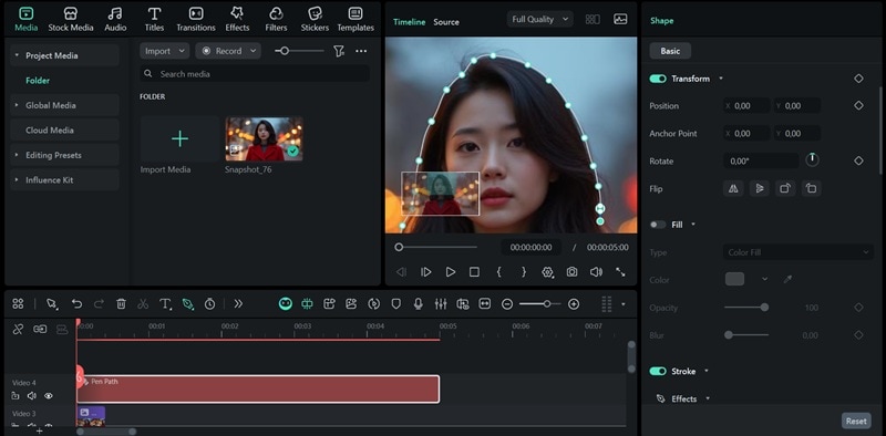start drawing outline around photo