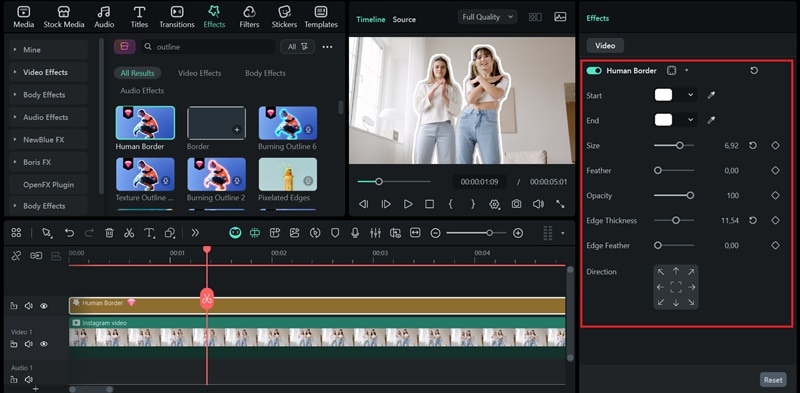 customize the outline effect