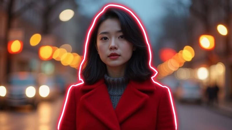 outline with neon stroke effect