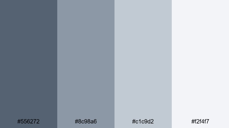 overcast city stroll gray blue color palette with hex codes