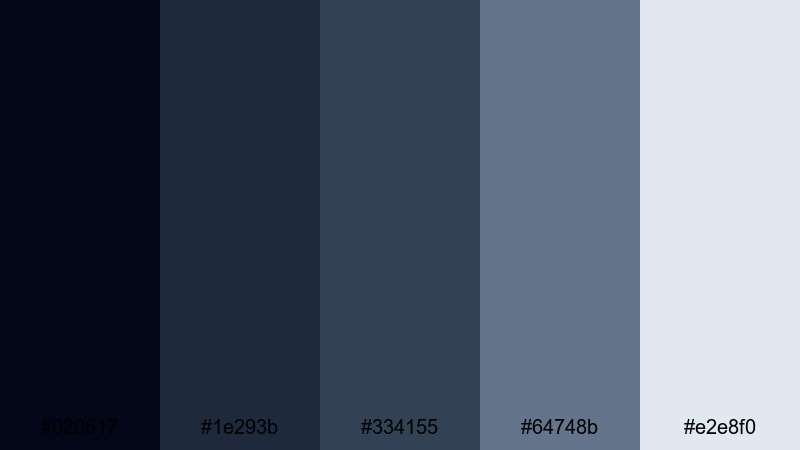 overcast coastline black blue gray color palette with hex codes