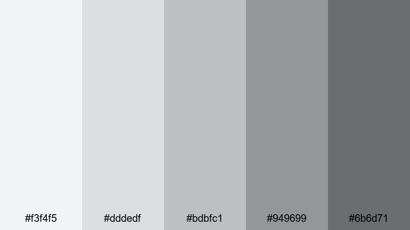 overcast sunday vlog ash grey color palette with hex codes