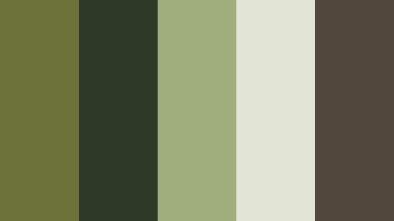 overgrown temple ruins mossy olive color palette with hex codes