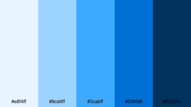 pacific tech pulse blue light blue color palette with hex codes