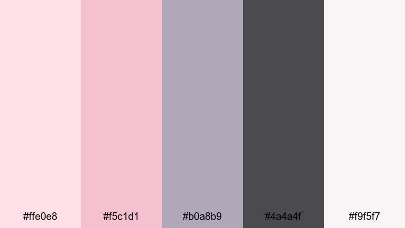 pale pink charcoal balance pale pink color palette with hex codes