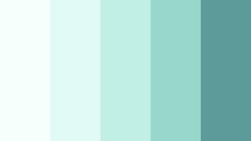 pale seafoam haze frosted mint color palette with hex codes