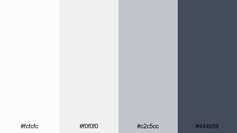 paper and ink calm white color palette with hex codes