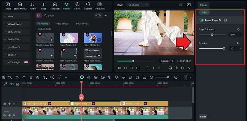 adjust and customize the effect