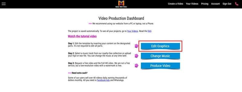 select edit graphics from menu