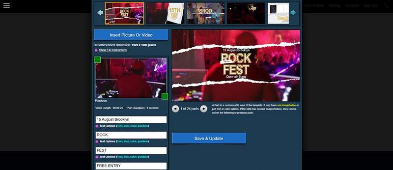 customize makewebvideo paper rip template