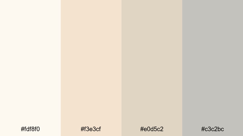 paper latte whites beige gray color palette with hex codes