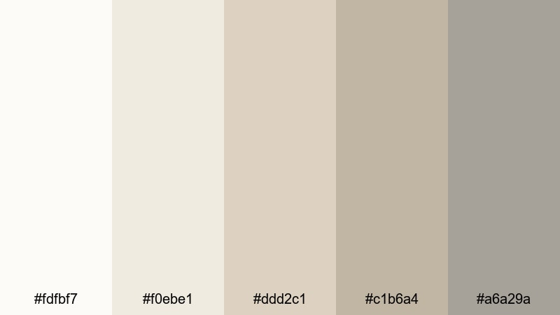 paper studio calm white beige color palette with hex codes