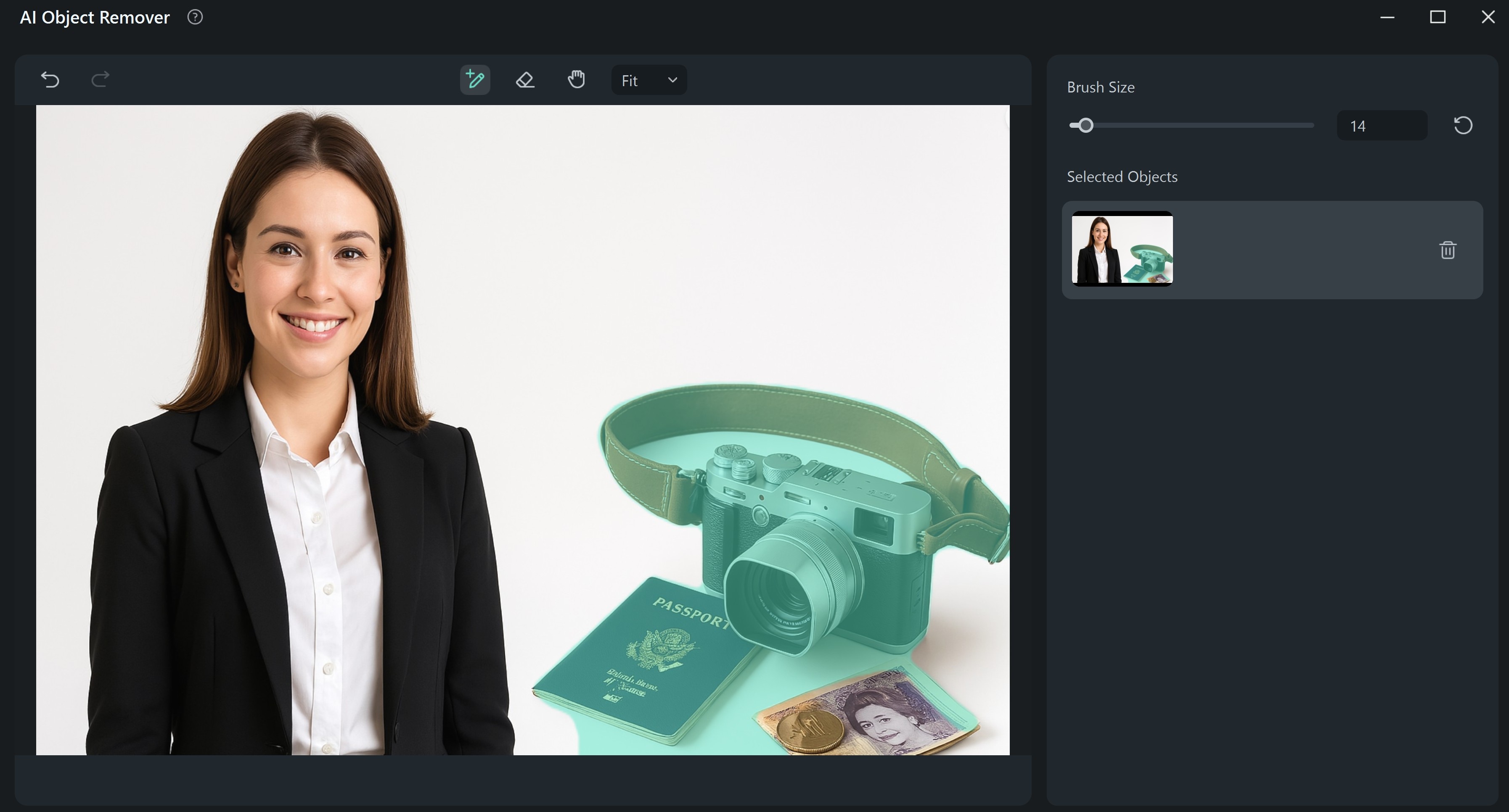 highlight the object to remove