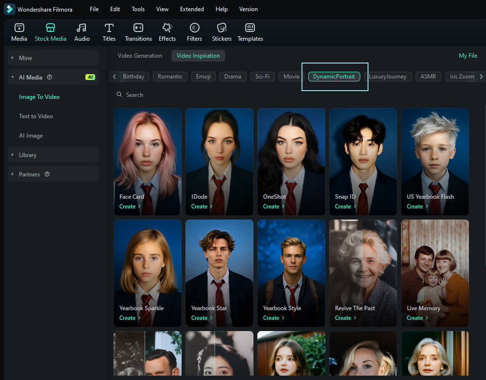 choose ID photo video template