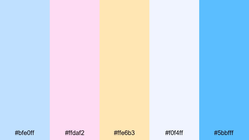 pastel arcade neon pastel blue color palette with hex codes