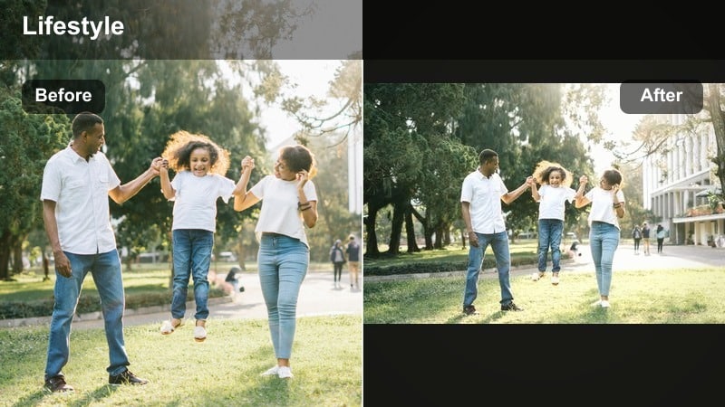 Lifestyle shot with soft pastel sky tones and muted shadows