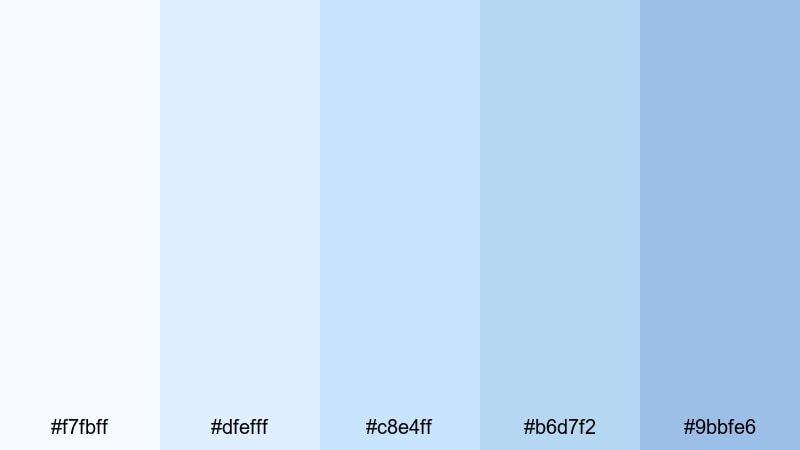 pastel cloud drift light blue color palette with hex codes