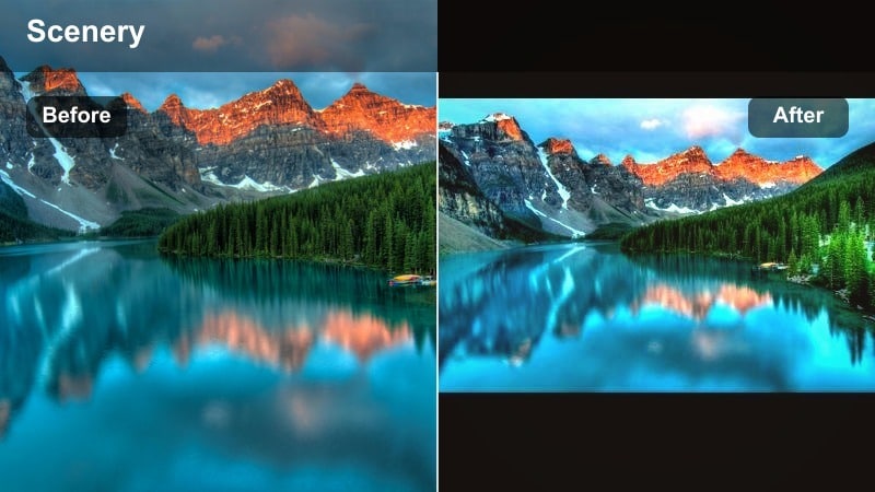 Soft pastel blue hour beach scene with low contrast look