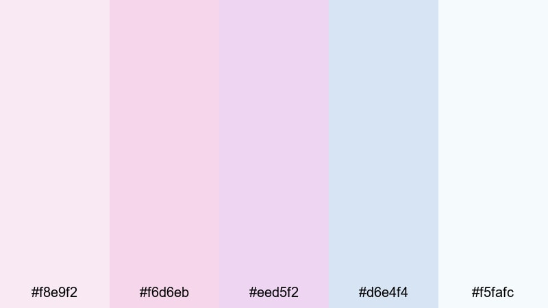 pastel gallery whispers rococo color palette with hex codes