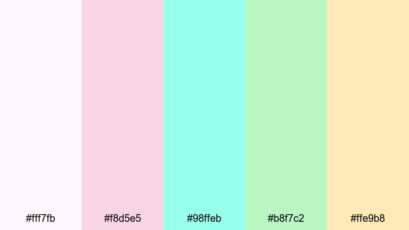 pastel garden breeze mint green mint color palette with hex codes