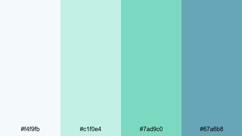 pastel harbor drift teal color palette with hex codes