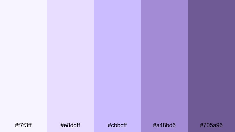 pastel lavender skies amethyst color palette with hex codes