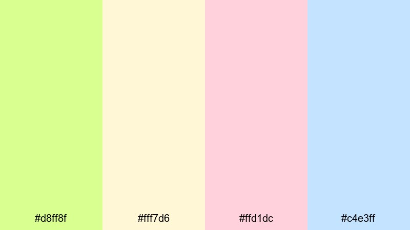 pastel lime sherbet lime green color palette with hex codes