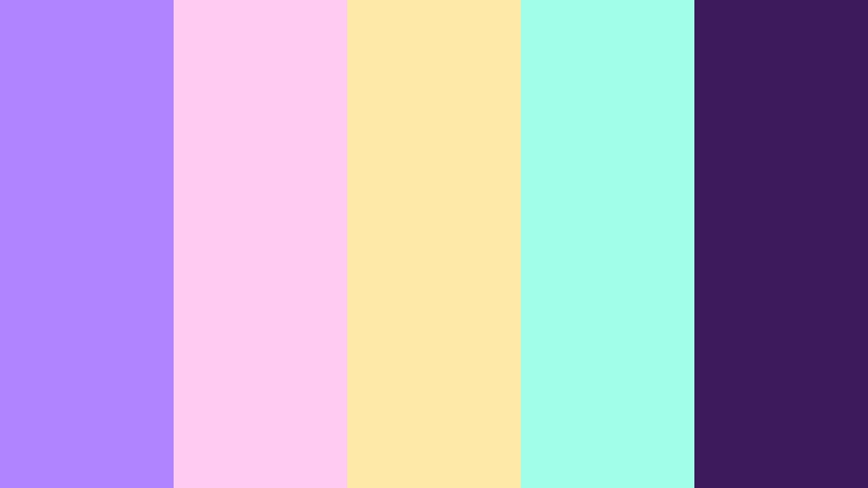 pastel neon haze luminous violet color palette with hex codes