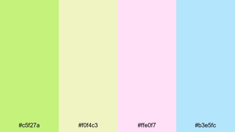 pastel orchard dreams apple green color palette with hex codes