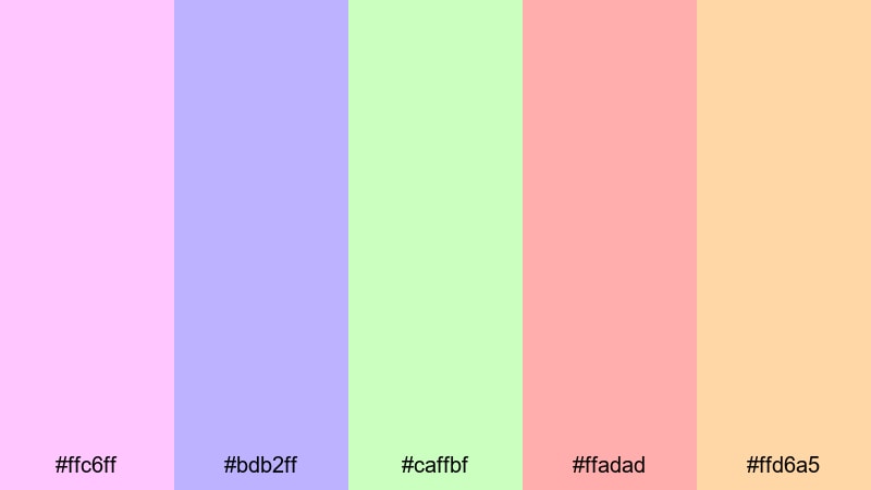 pastel pixel dreams fun color palette with hex codes