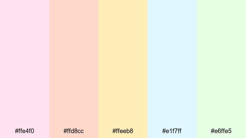 pastel playground fun pastel color palette with hex codes