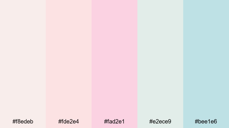 pastel power up squad gaming color palette with hex codes