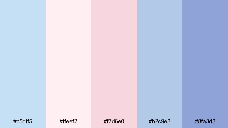 pastel sky journals columbia blue color palette with hex codes