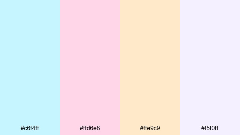 pastel sky journals light cyan color palette with hex codes