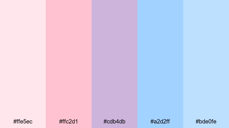 pastel soda shop retro color palette with hex codes