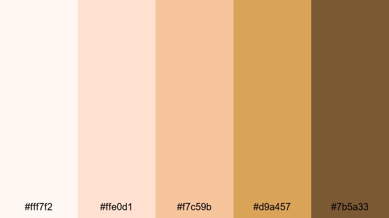 pastel sunrise gilt gold color palette with hex codes