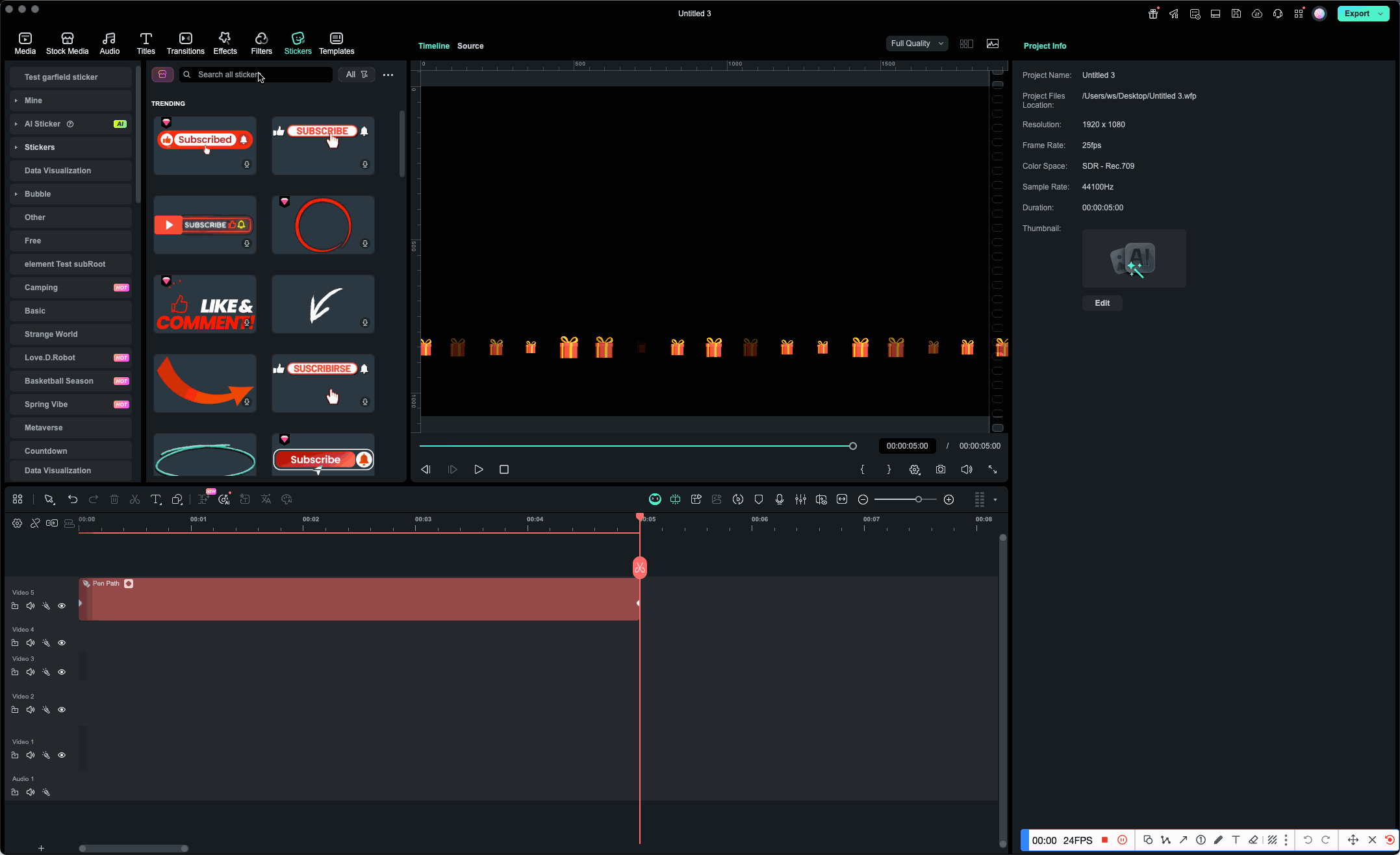 Filmora follow-path animation Santa binding tutorial
