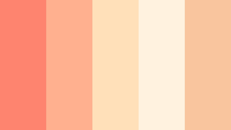 peach champagne kiss metallic coral color palette with hex codes