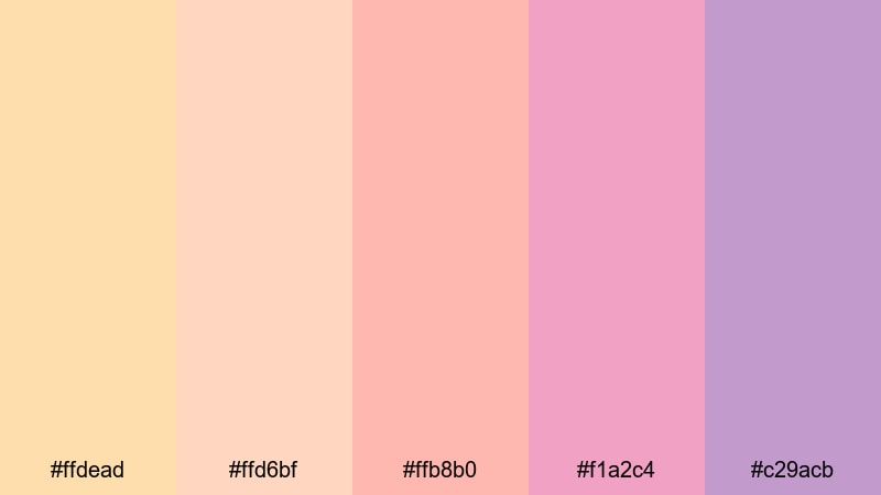 peach cloud aesthetic navajo white color palette with hex codes