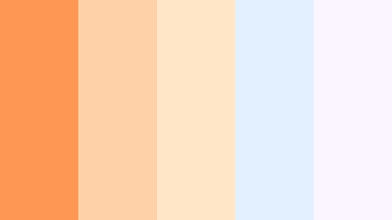 peach cloud daydream neon tangerine color palette with hex codes